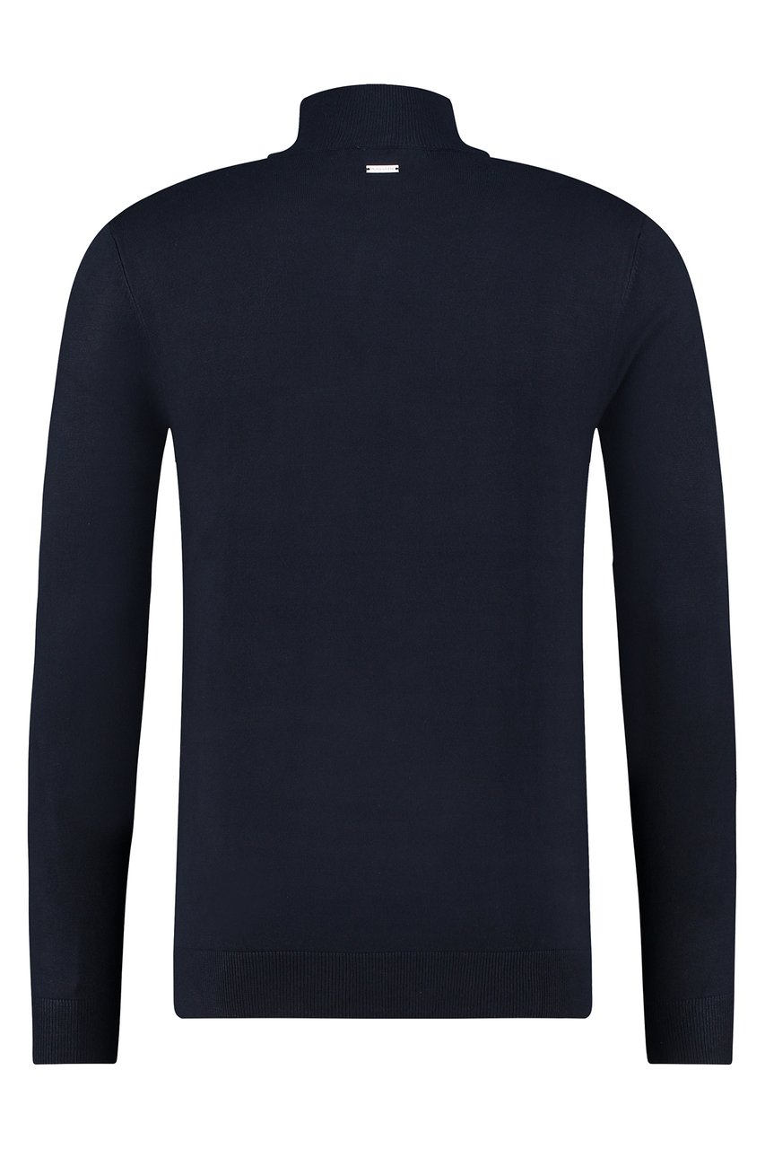 Purewhite Essential Knit Mockneck - Navy Blauw