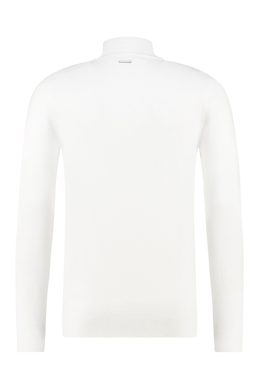 Purewhite Essential Knit Mockneck - Off White Grijs