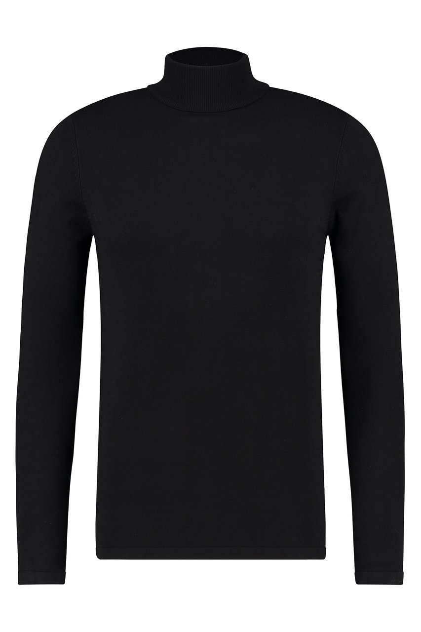 Purewhite Essential Knit Turtleneck - Black Zwart