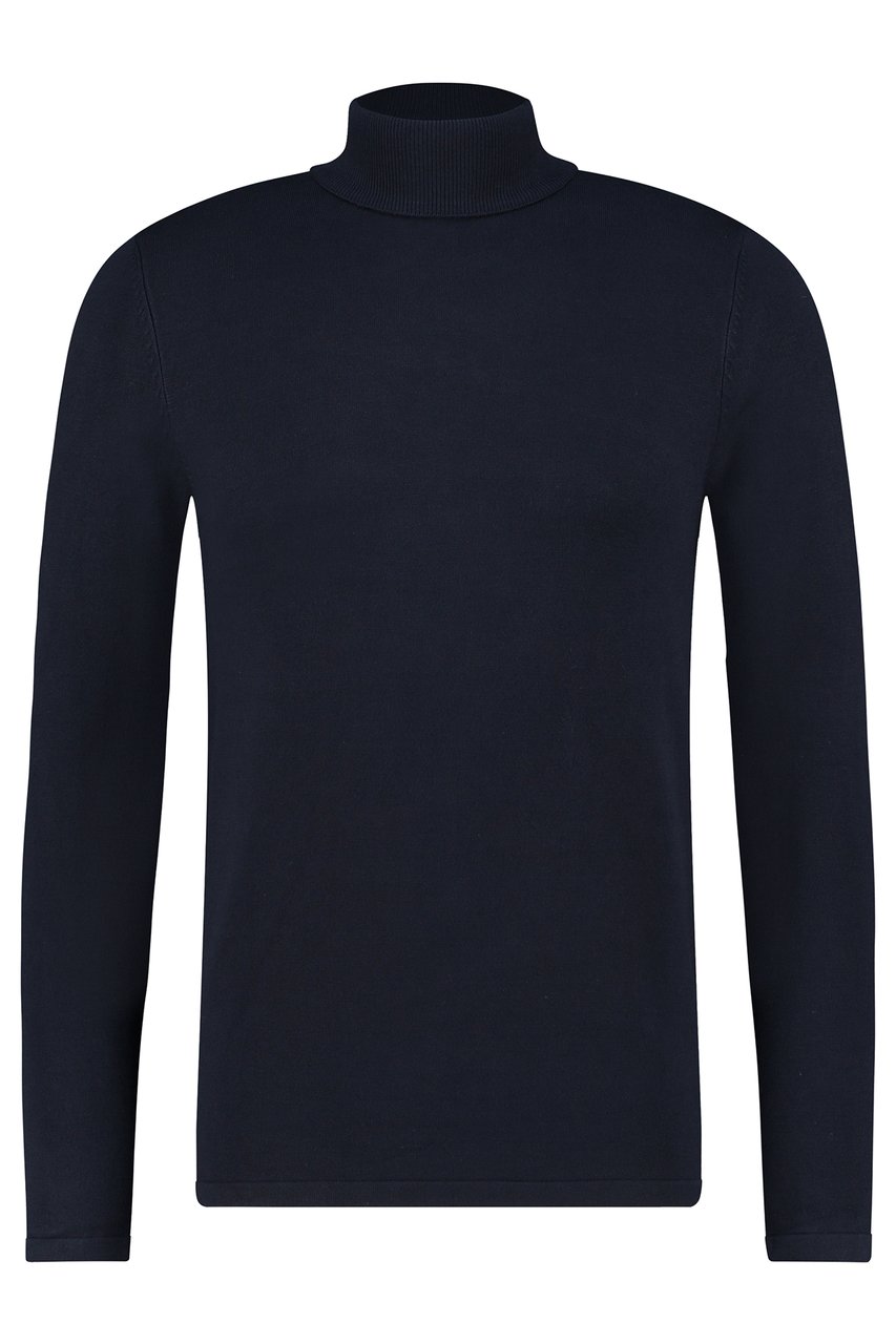 Purewhite Essential Knit Turtleneck - Navy Blauw