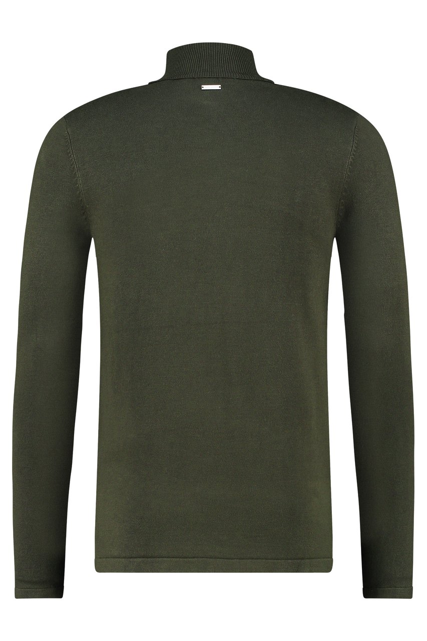 Purewhite Essential Knit Turtleneck - Army Green Groen