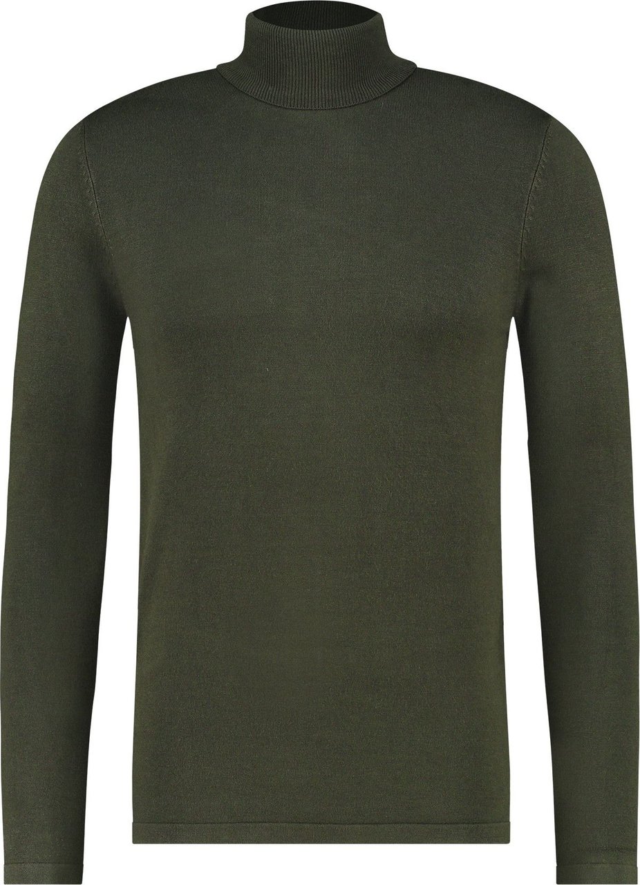 Purewhite Essential Knit Turtleneck - Army Green Groen