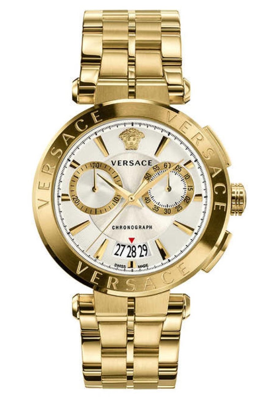 Versace VE1D00419 Aion heren horloge chronograaf 45 mm Zilver