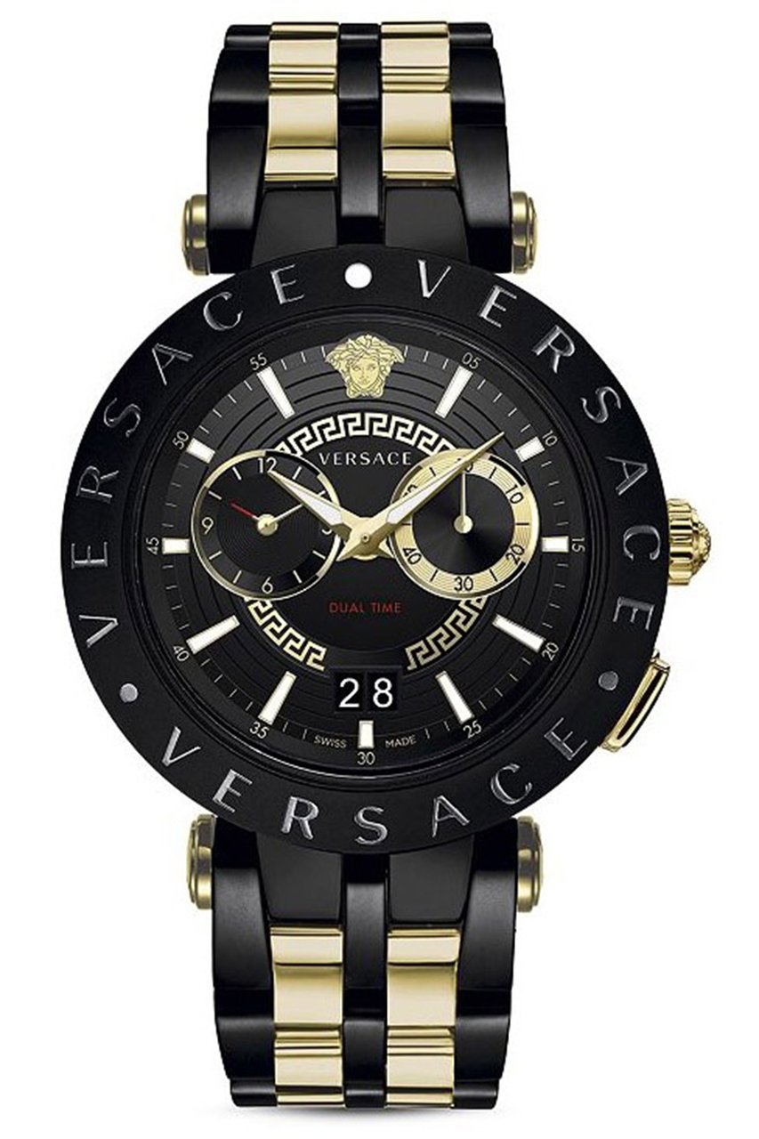 Versace VEBV00619 V-Race heren horloge chronograaf 46 mm Zwart