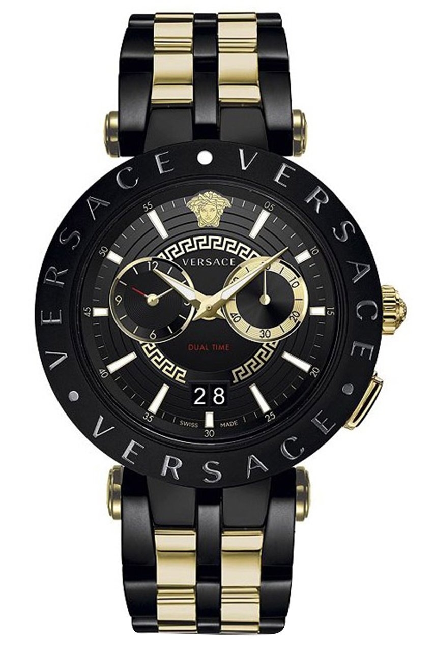 Versace VEBV00619 V-Race heren horloge chronograaf 46 mm Zwart