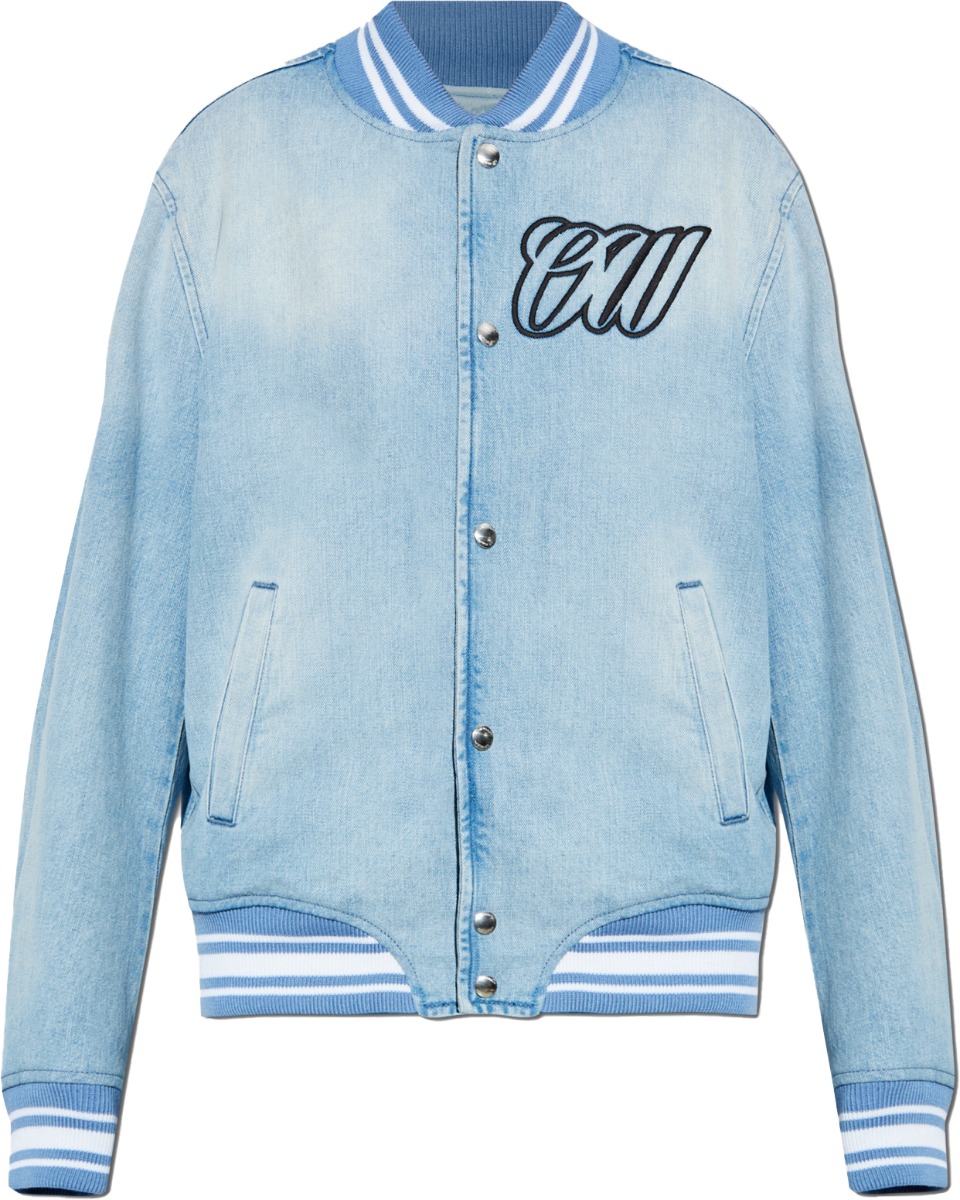 OFF-WHITE Denim Bomber Blu Blauw