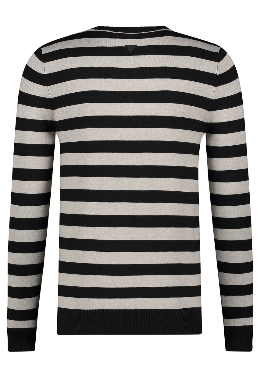 Purewhite Knitted Striped Sweater - Black / Grey Zwart