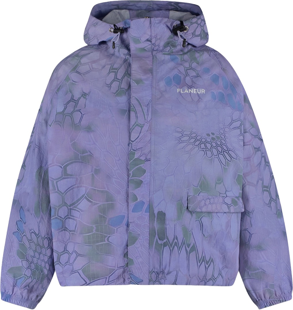 FLÂNEUR Turtle Nylon Jacket | Blue/Purple Blauw