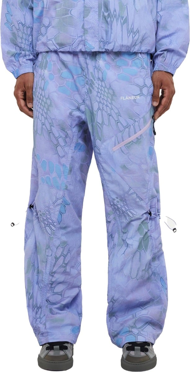 FLÂNEUR Turtle Nylon Trousers | Blue/Purple Blauw