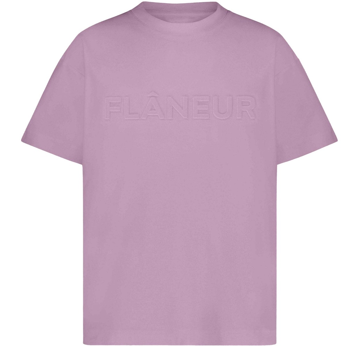 FLÂNEUR Embossed Logo T-Shirt | Soft Mauve Roze