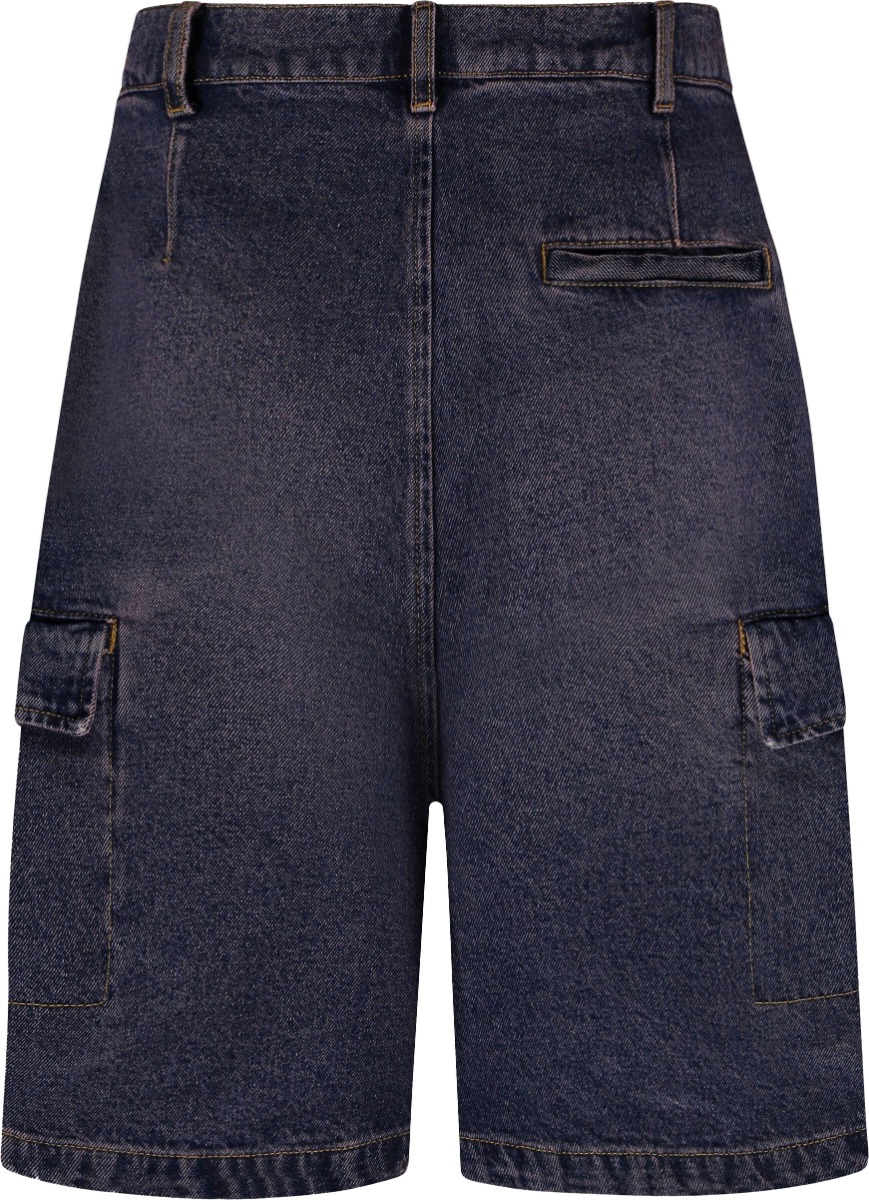 FLÂNEUR Denim Cargo Shorts | Violet Wash Paars
