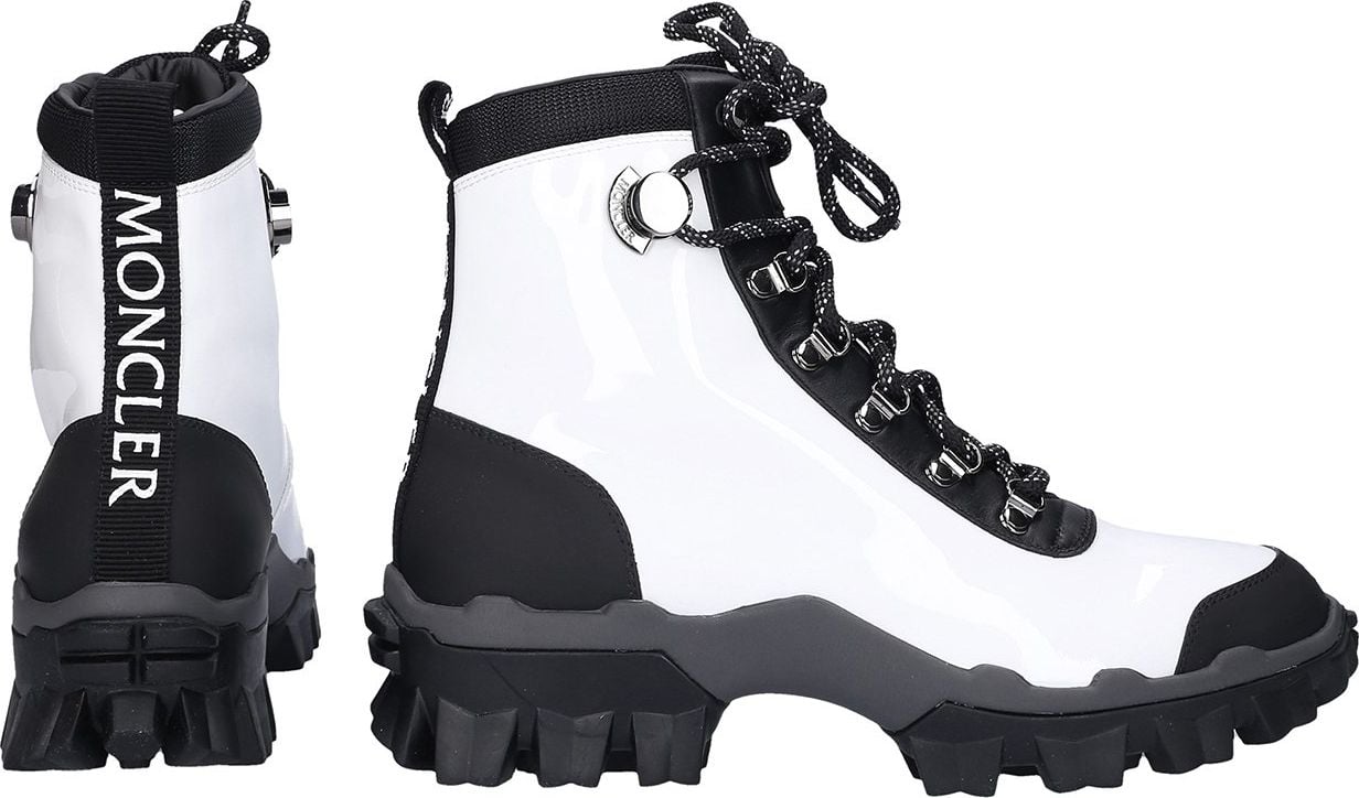 Moncler Ankle Boots Helis Calfskin Patent Leather Tartufo Wit