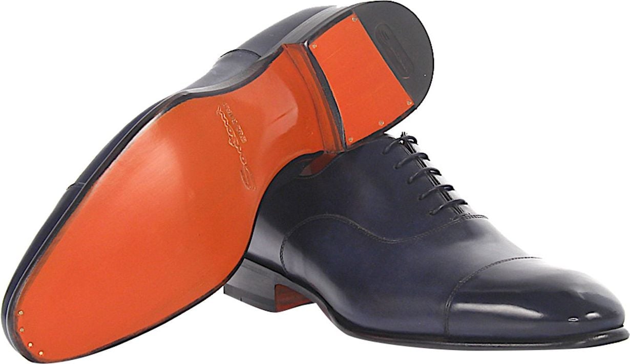 Santoni Business Shoes Oxford Clifton Blauw