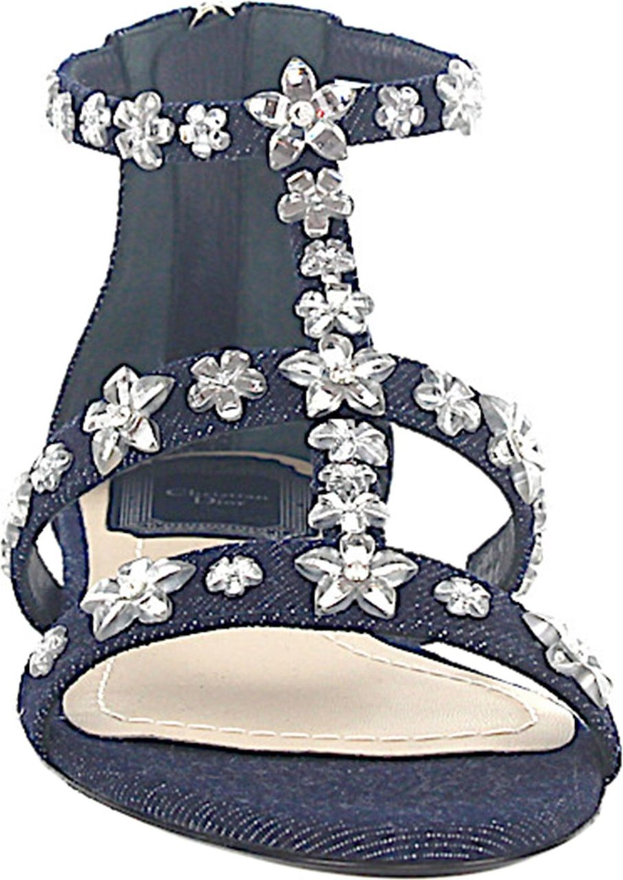 Dior Women Sandals GARLAND Denim Blue Jewellery Ornament - Paloma Blauw