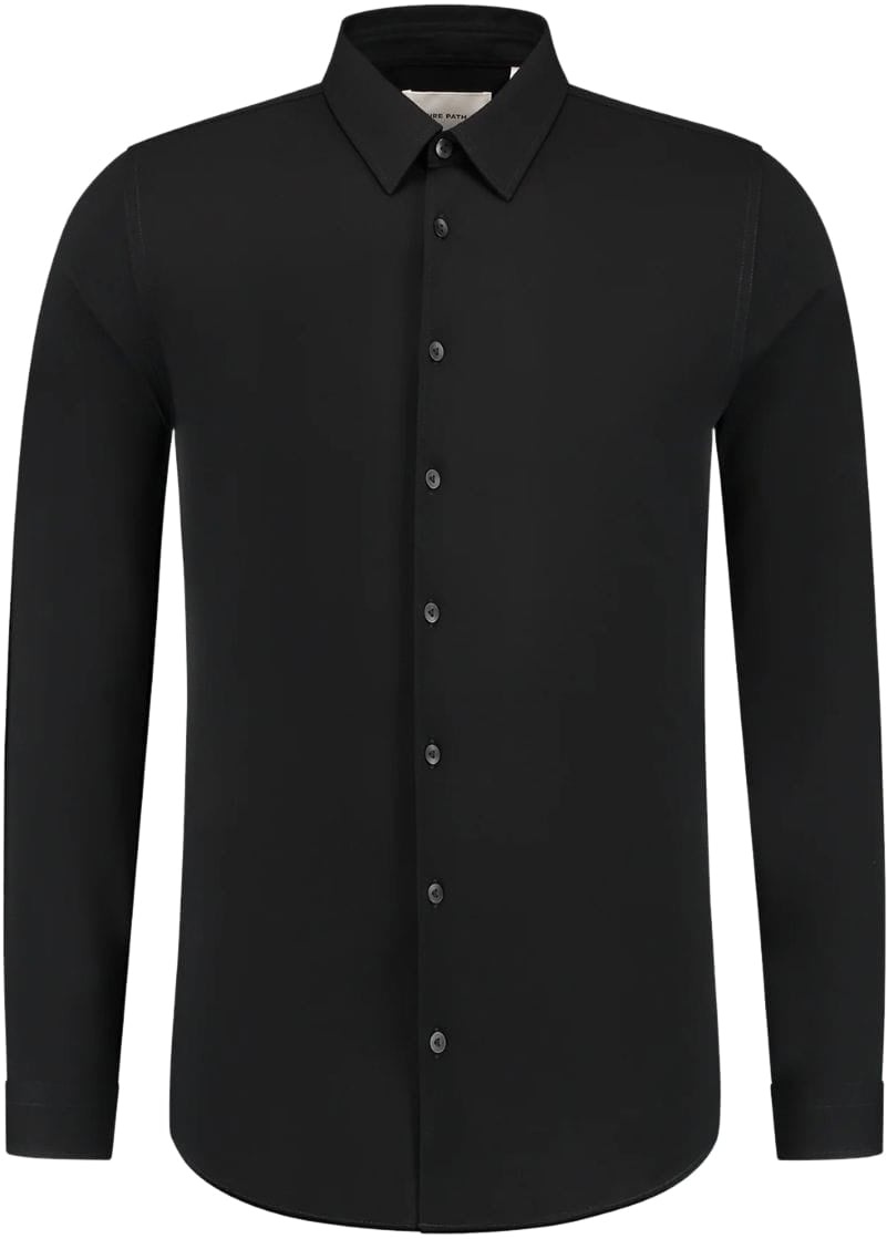 Pure Path Pure Path Pique Shirt Black Zwart