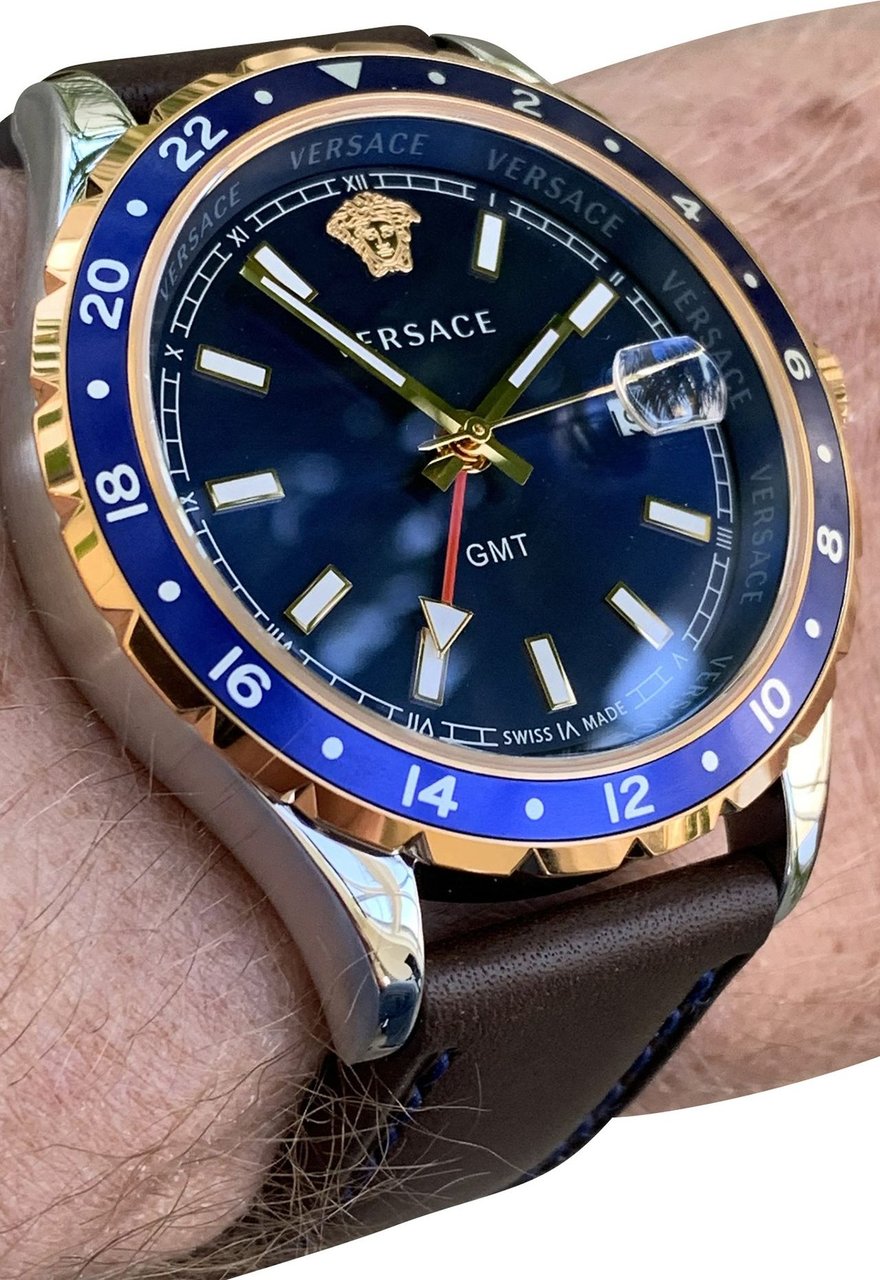 Versace V11080017 Hellenyium GMT heren horloge Blauw