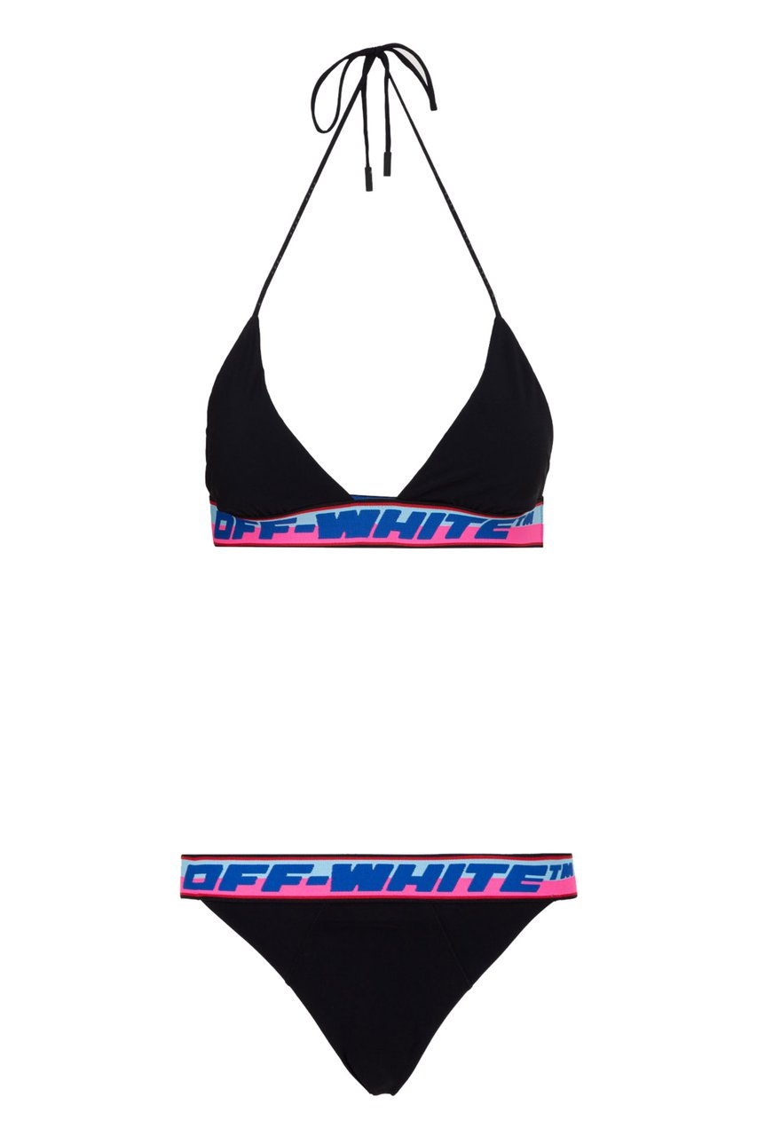 OFF-WHITE logo-tape bikini Zwart