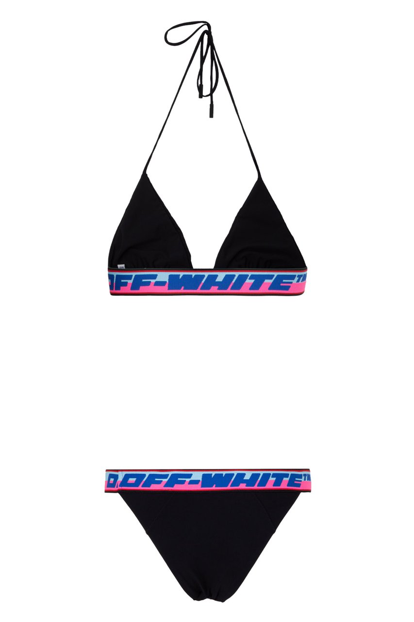 OFF-WHITE logo-tape bikini Zwart