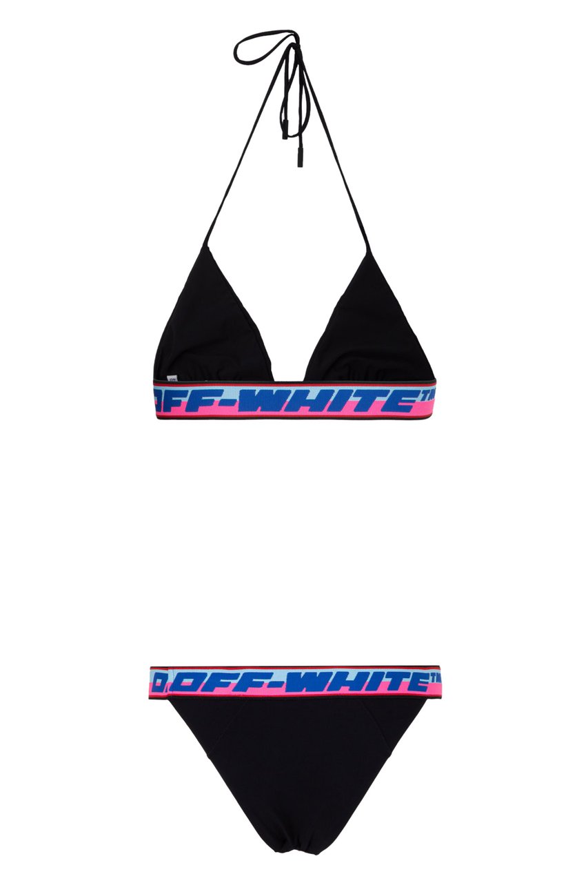 OFF-WHITE logo-tape bikini Zwart