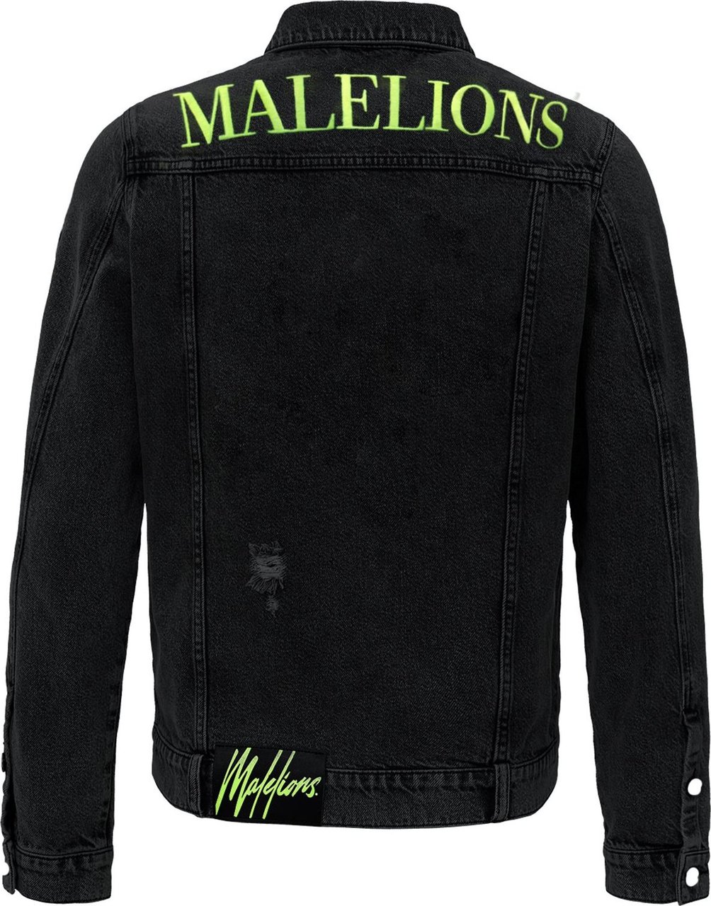 Malelions Vinegar Denim Jacket - Black/Yellow Zwart