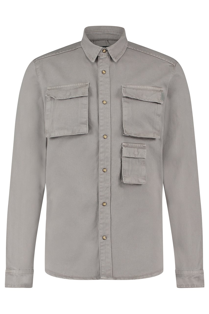 Purewhite Heavy Twill Shirt - Grey Grijs