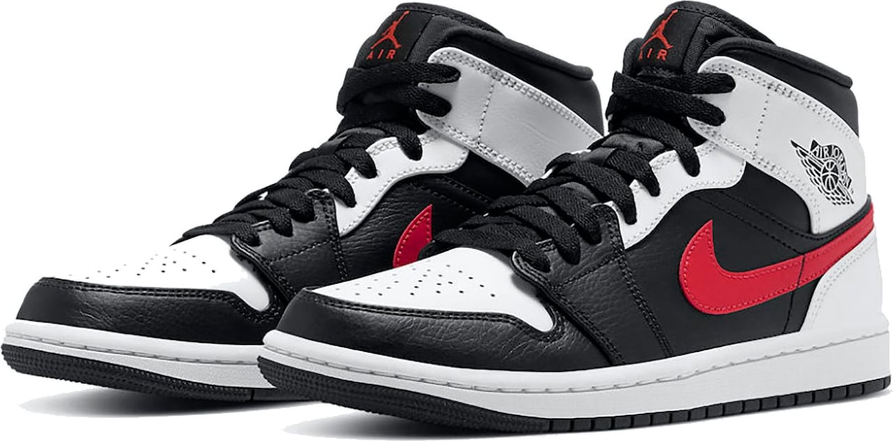 Nike Jordan Mid Black Chile Red White Zwart