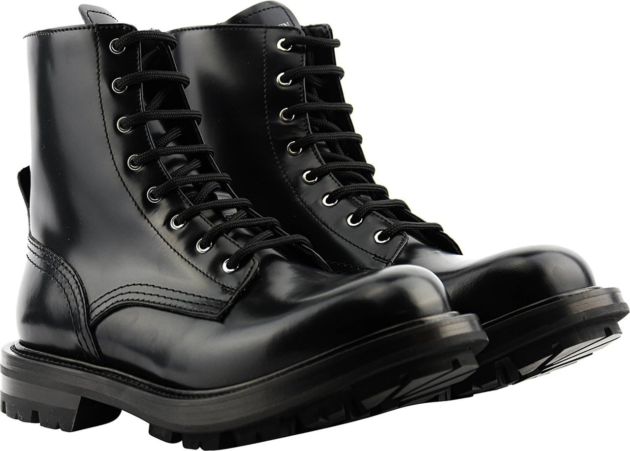 Alexander McQueen Worker Boot Black Zwart