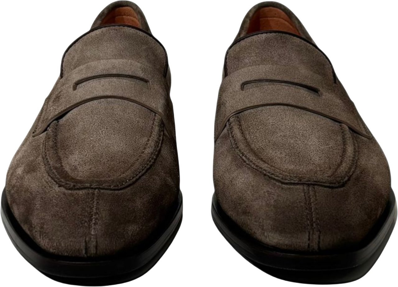 Santoni Instapper Adrian suede bruin Bruin