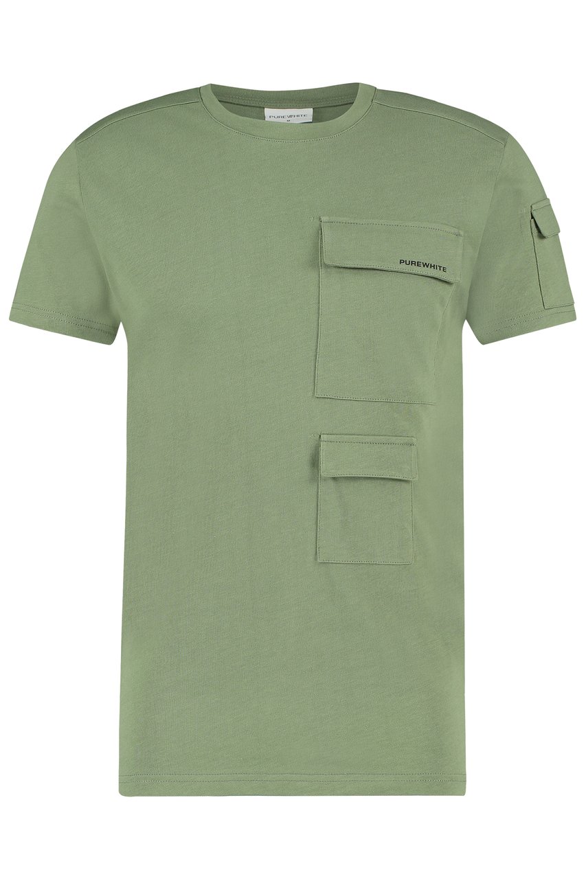 Purewhite Utility Pocket T-shirt - Army Groen