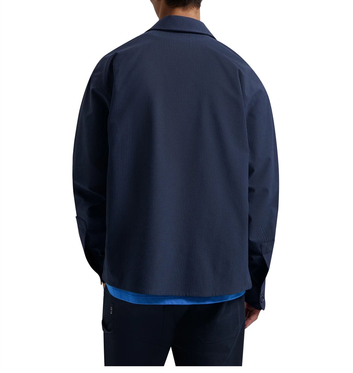 ØLÅF ØlÅf Bonded Pocket Overshirt Ls Overshirts Donkerblauw M200306 Blauw