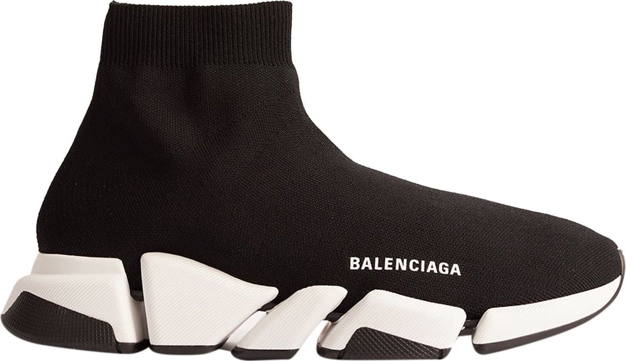 Balenciaga Speed 2 Lt Sneakers Black And White Zwart