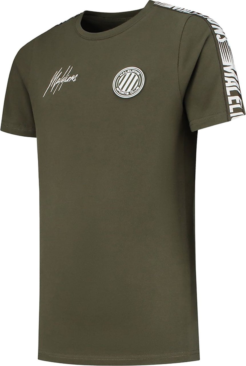 Malelions Junior Homekit T-Shirt - Army/White Groen