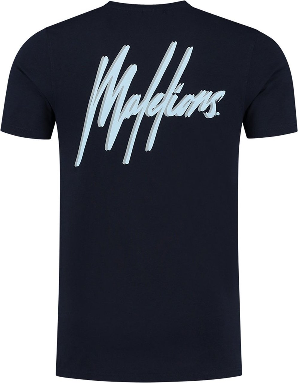 Malelions Jerra T-Shirt - Navy/Light Blue Blauw