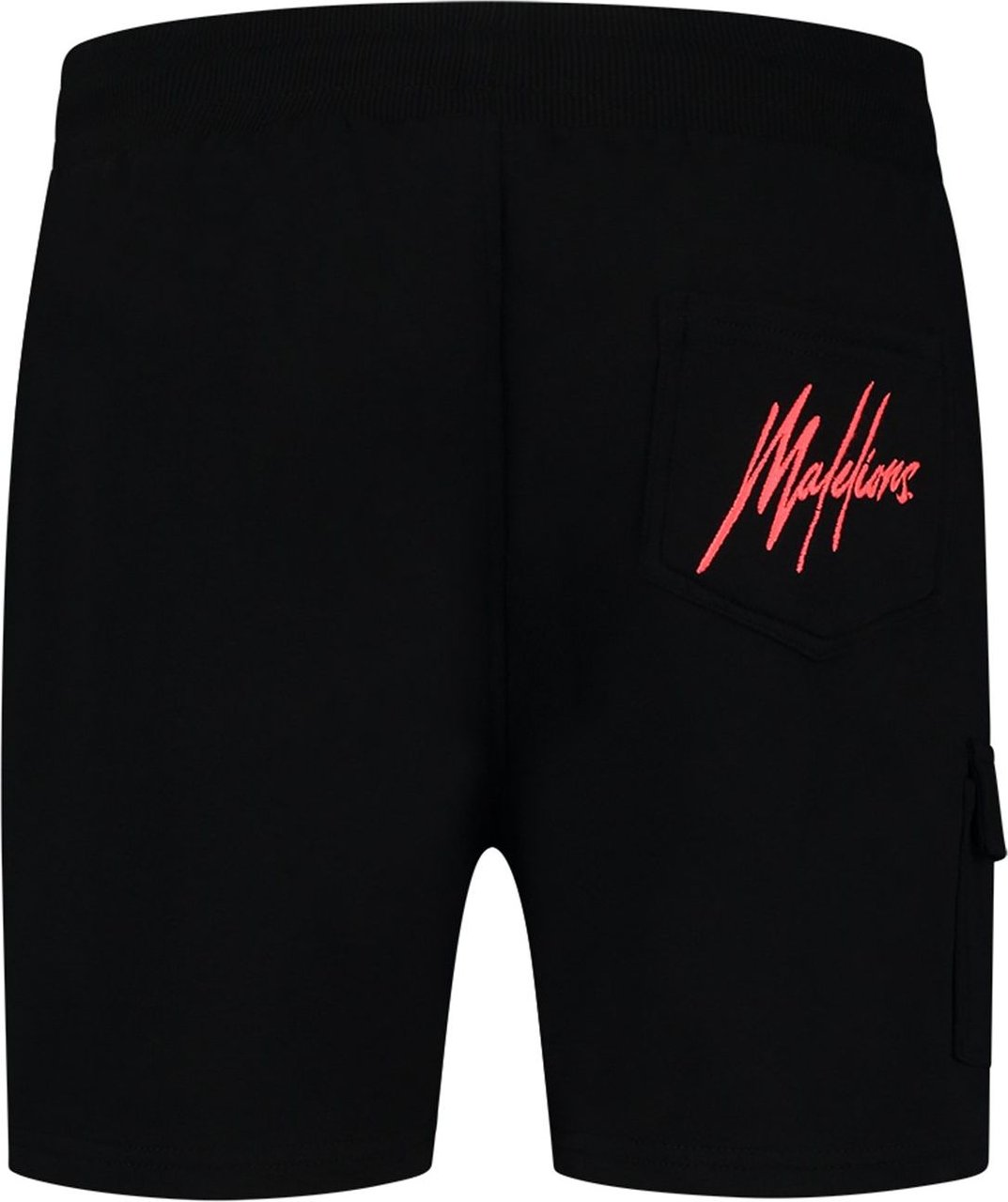 Malelions Pocket Short - Black/Neon Red Zwart