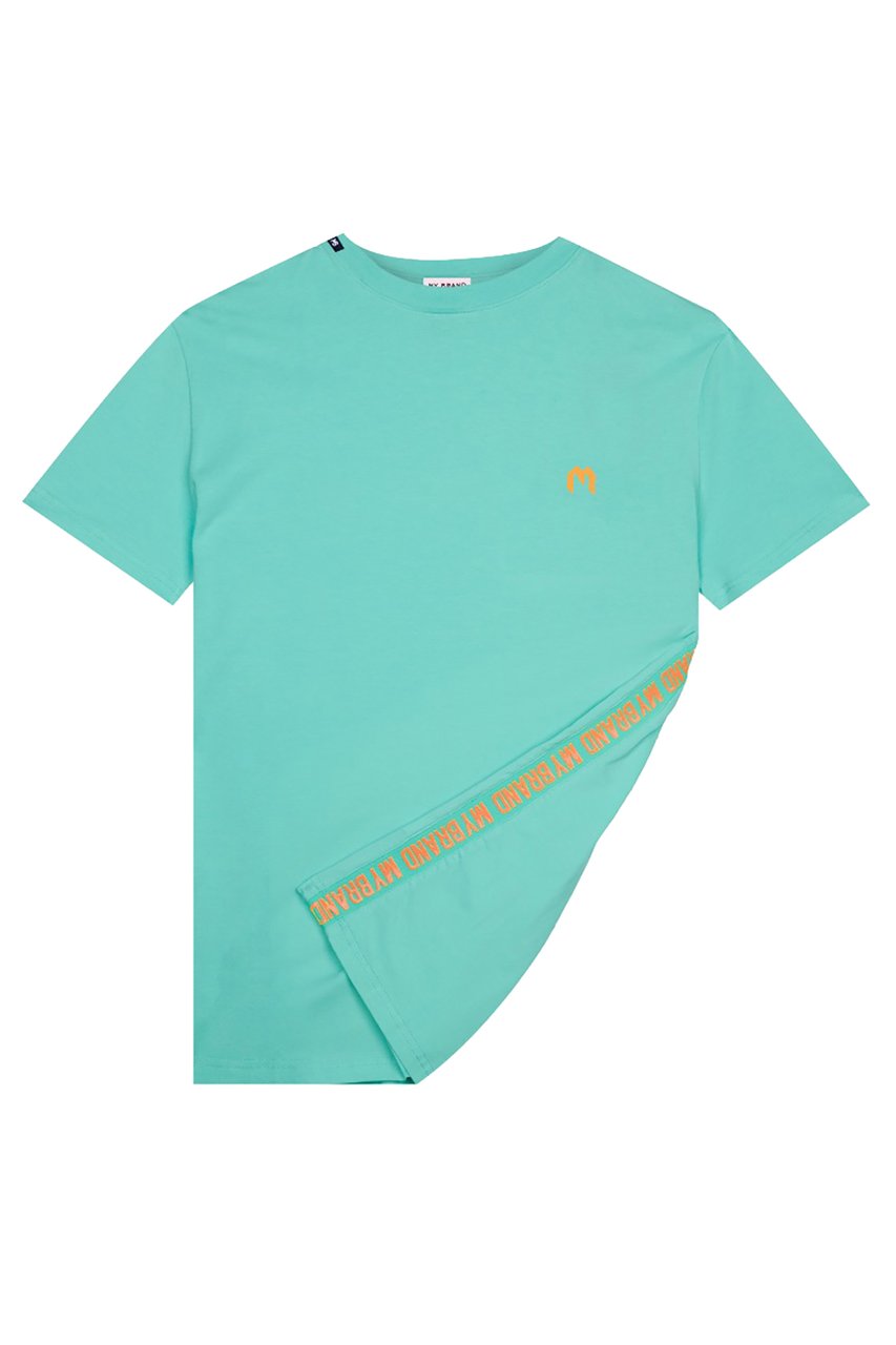 My Brand Logo Tape T-Shirt Aqua Splash Blauw