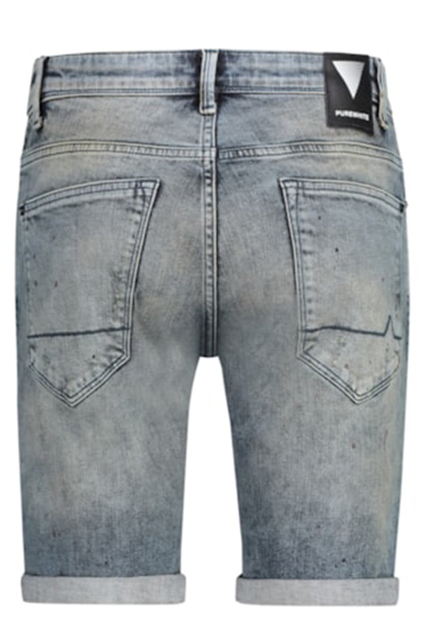 Purewhite The Steve Short Jeans Midnight Blue Blauw