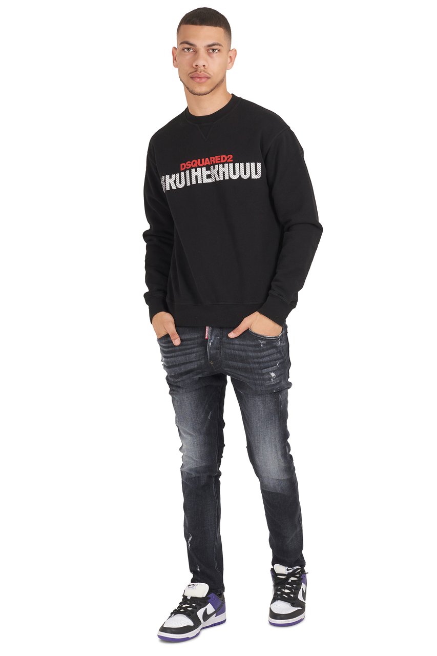 Dsquared2 Dsq2 brotherhood relief sweat Zwart