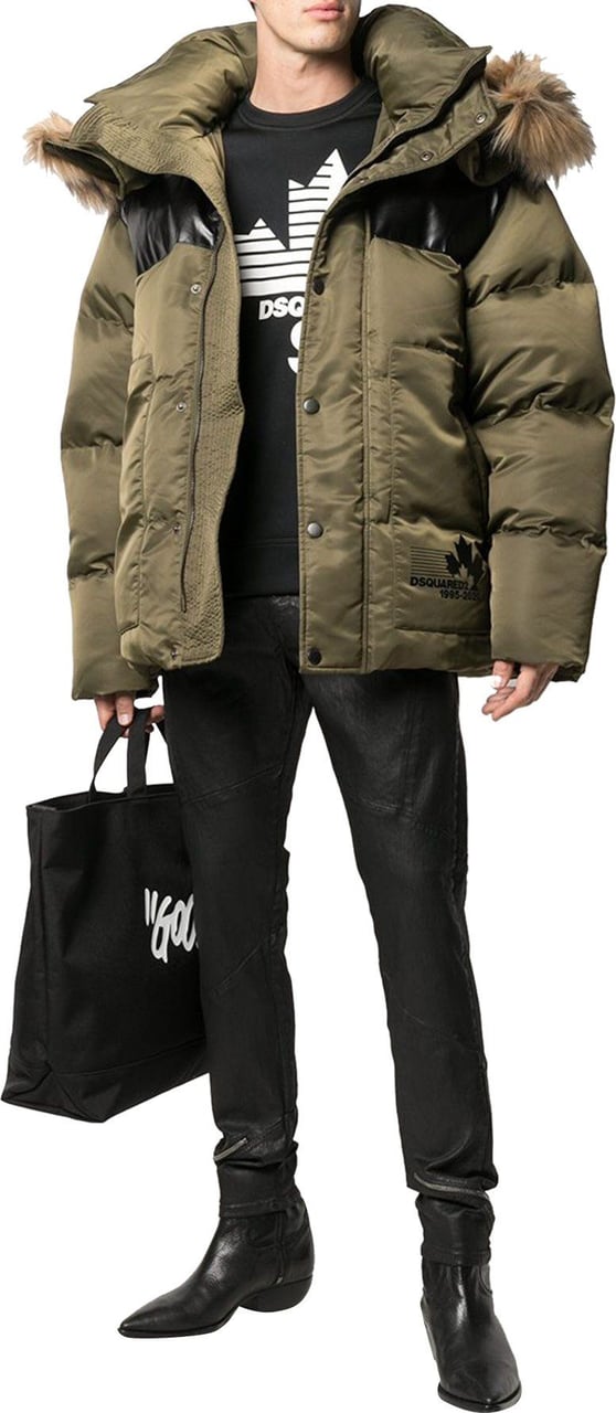 Dsquared2 Hooded Padded Down Jacket Groen