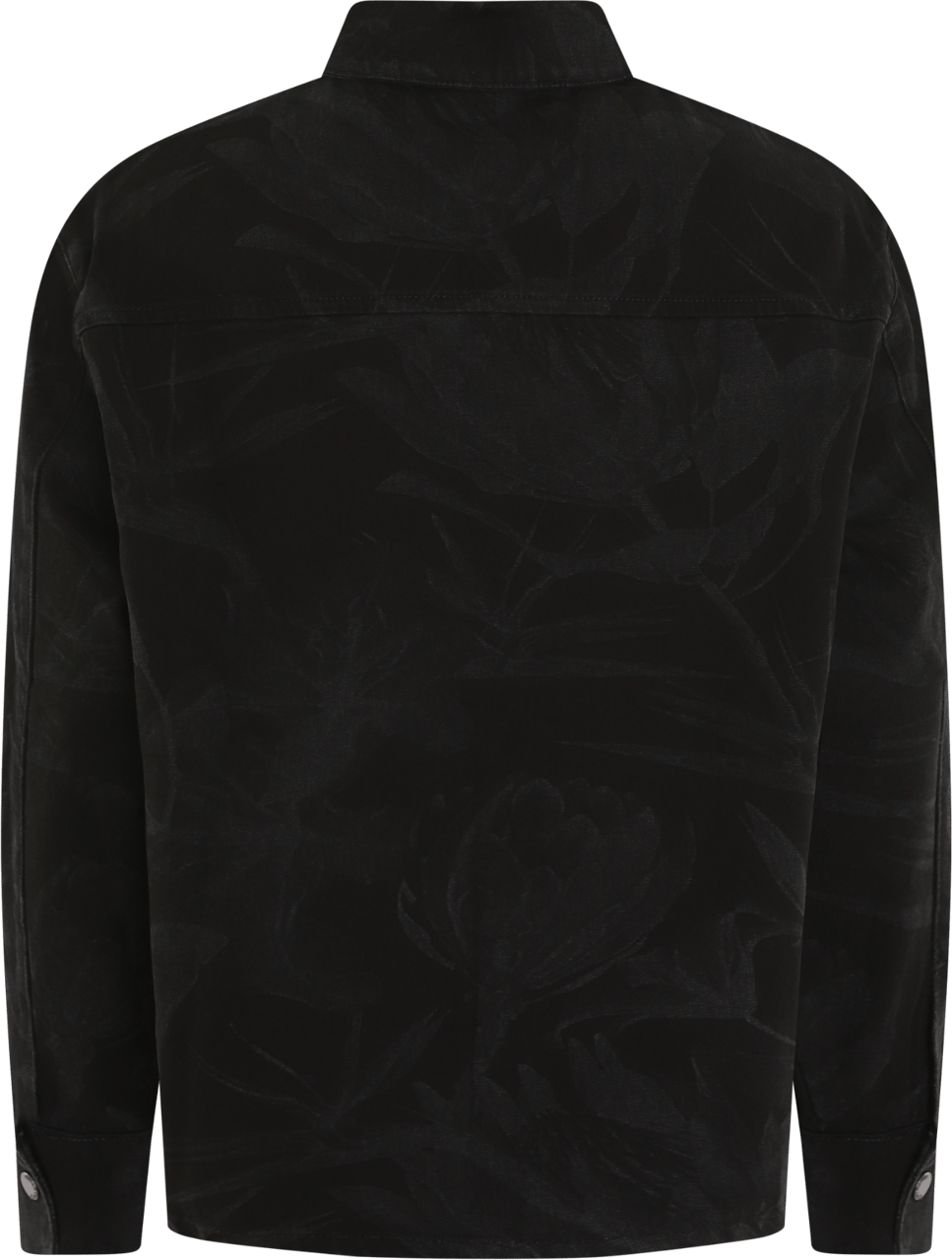 Daily Paper Heren Floral Lasar Demin Shirt Zwart Zwart