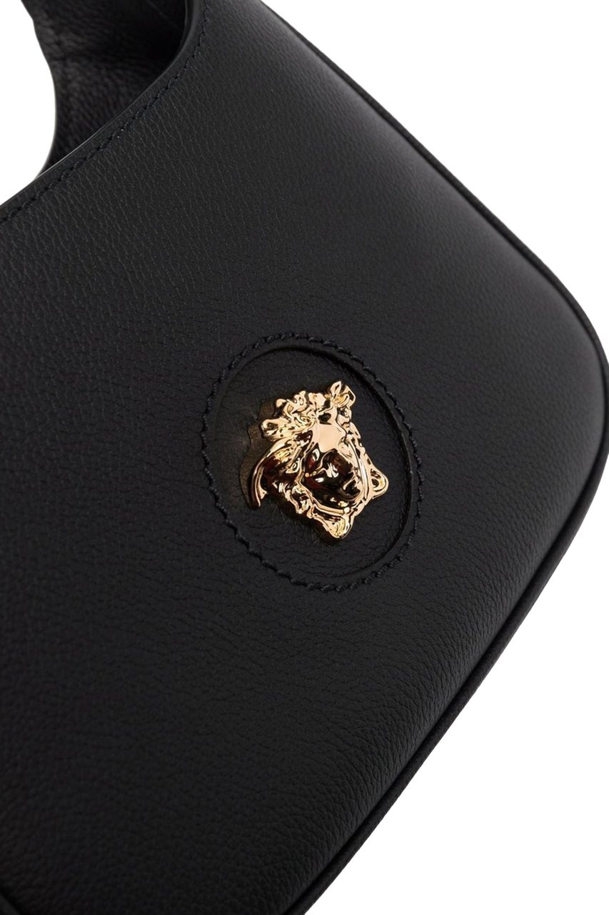 Versace La Medusa leather shoulder bag Zwart
