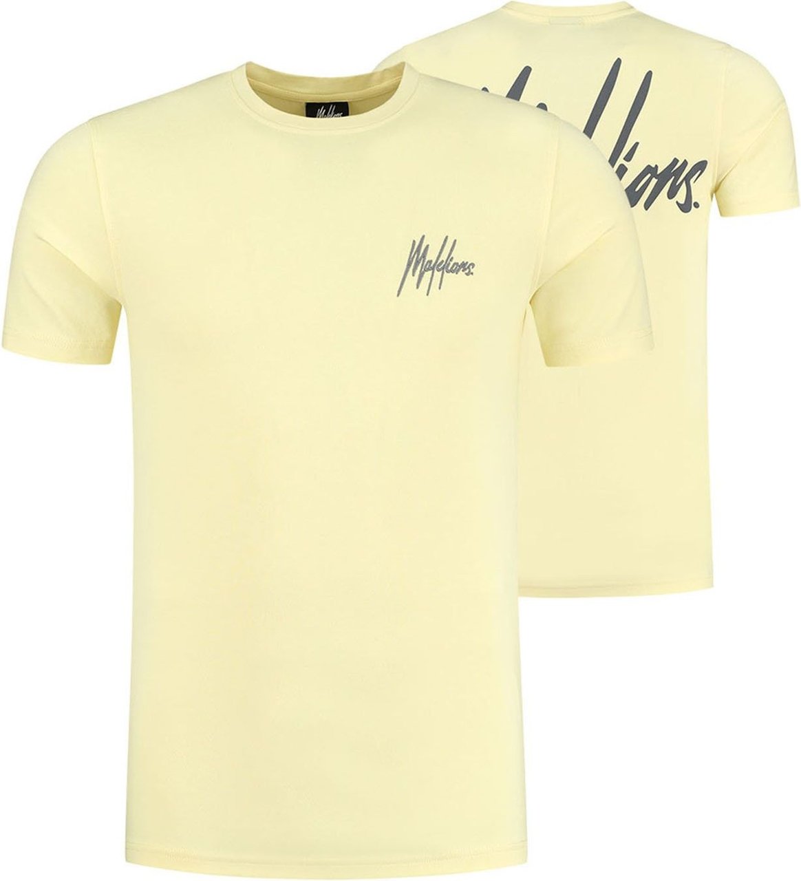 Malelions Men Puff T-Shirt - Yellow/Matt Grey Wit