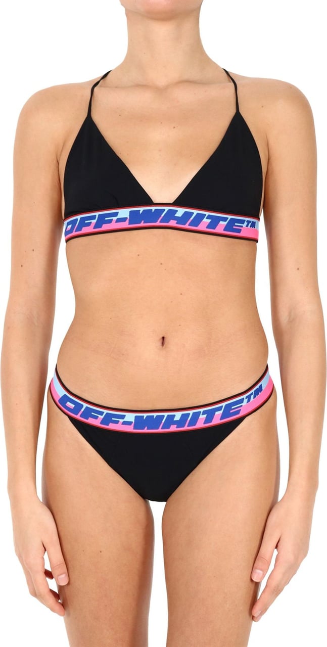 OFF-WHITE logo-tape bikini Zwart