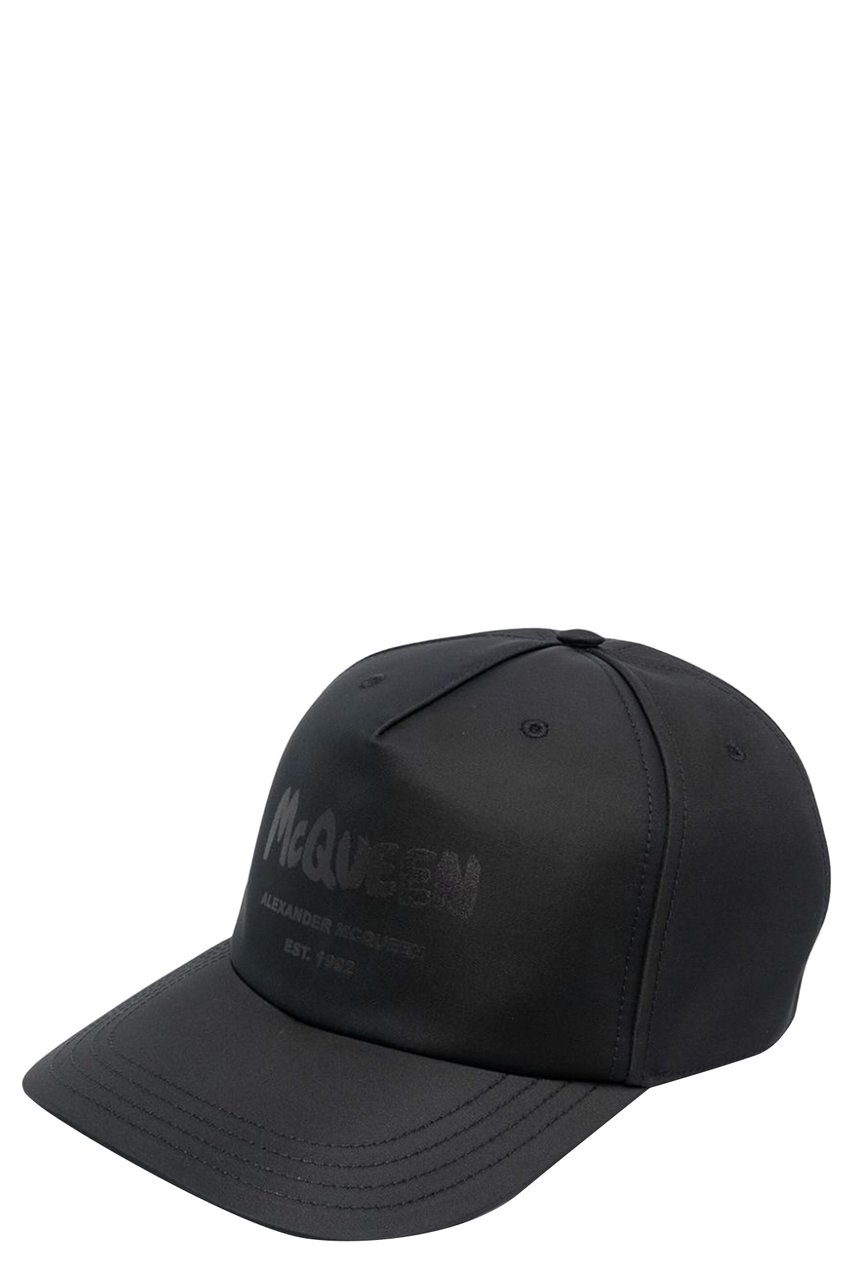 Alexander McQueen graffiti-print baseball cap Zwart