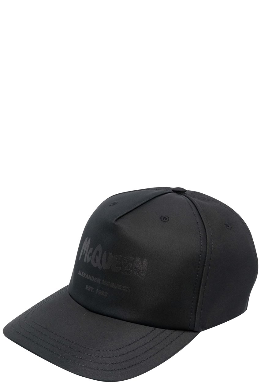 Alexander McQueen graffiti-print baseball cap Zwart