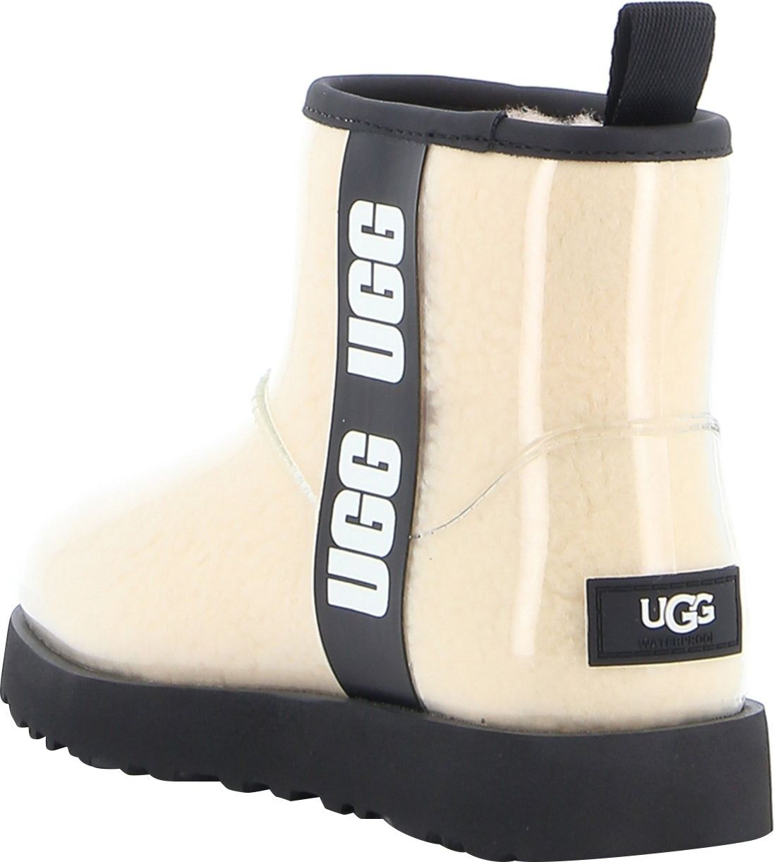 UGG Classic Clear Mini Ivory Black Boot Beige Beige