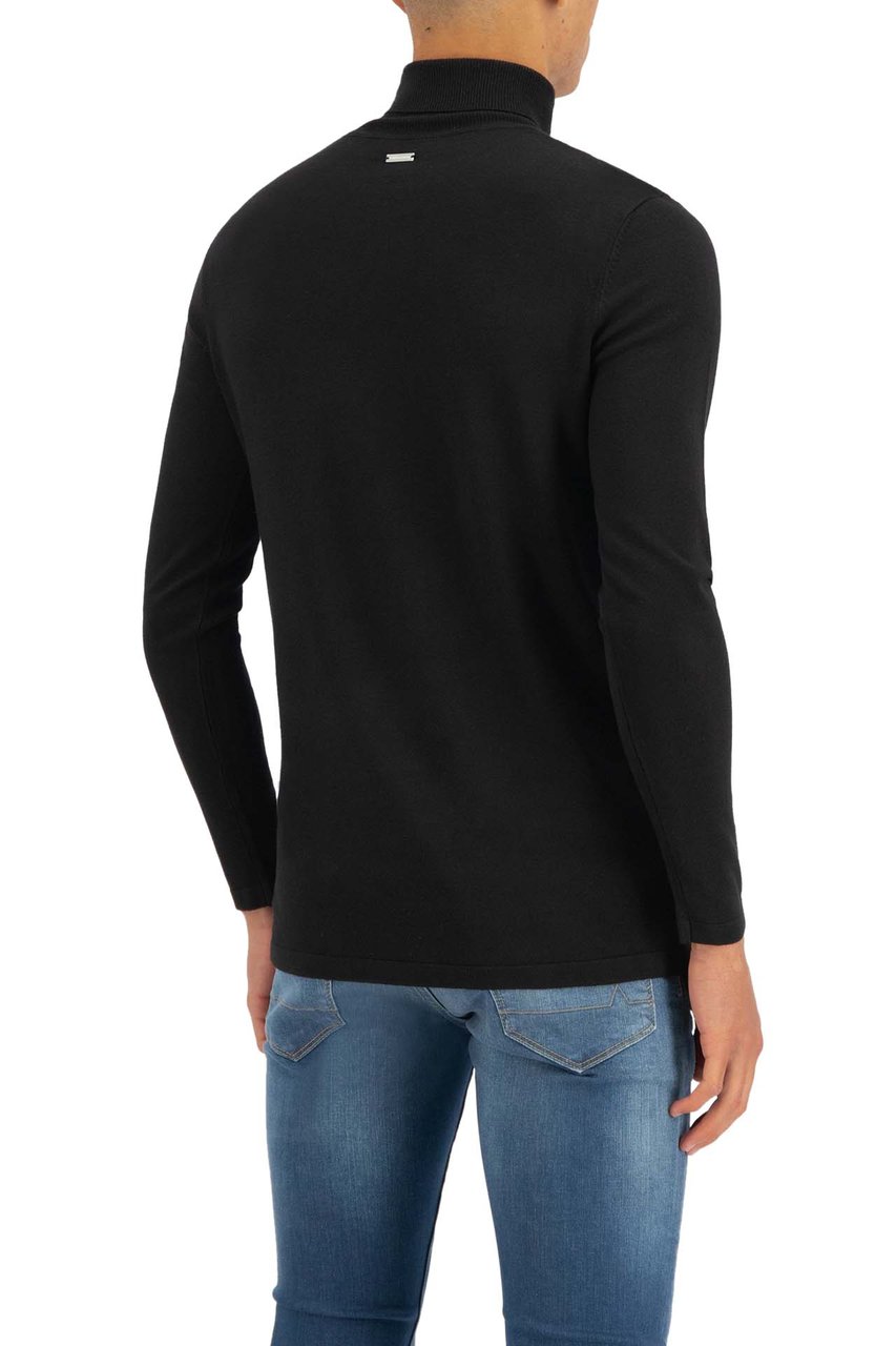 Purewhite Essential Knit Turtleneck - Black Zwart