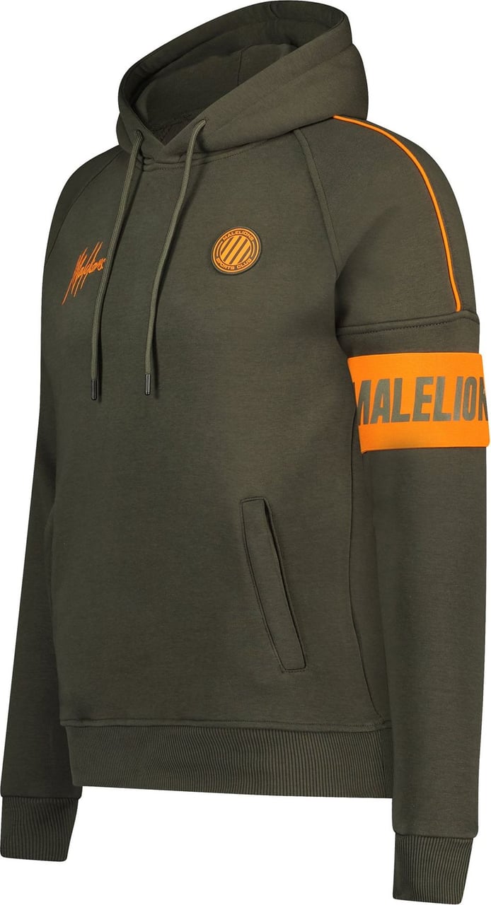 Malelions Sport Coach Hoodie - Army/Orange Groen