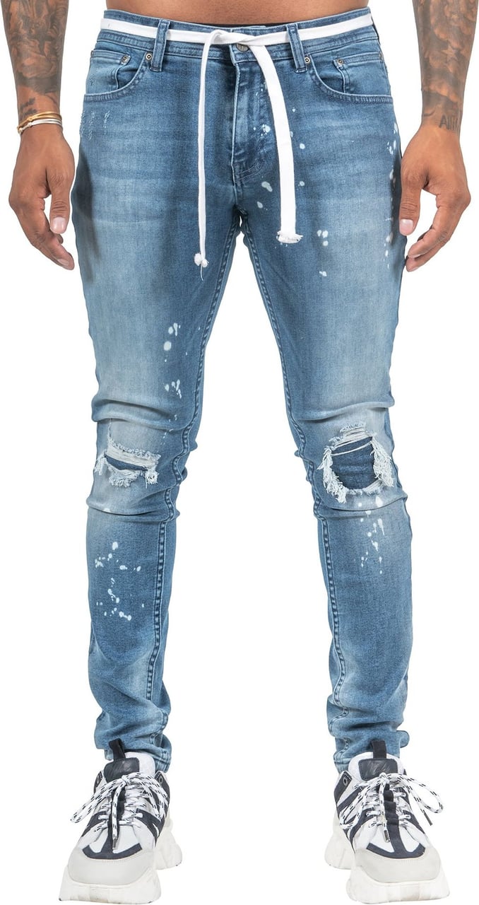 Malelions Ripped & Repaired Jeans - Light Blu Blauw