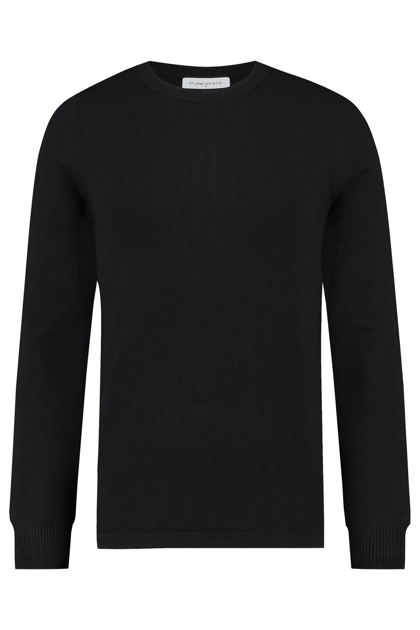 Purewhite Essential Knit Crewneck - Black Zwart