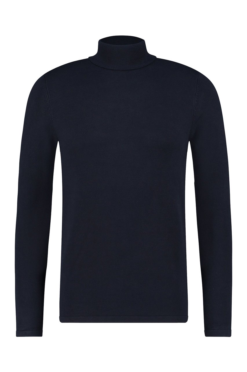 Purewhite Essential Knit Turtleneck - Navy Blauw